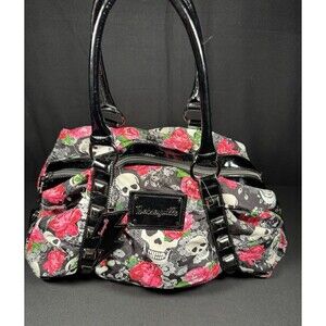 Y2K Betsey Johnson Betseyville Bag Skull Roses Studded Pink Whimsy Goth
